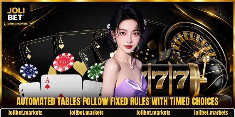 Automated tables follow fixed rules with timed choices Automated tables follow fixed rules with timed choices