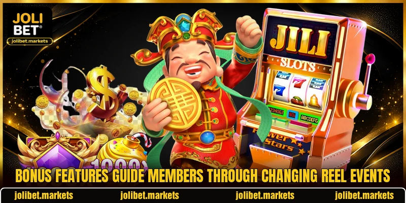 Bonus features guide members through changing reel events Bonus features guide members through changing reel events