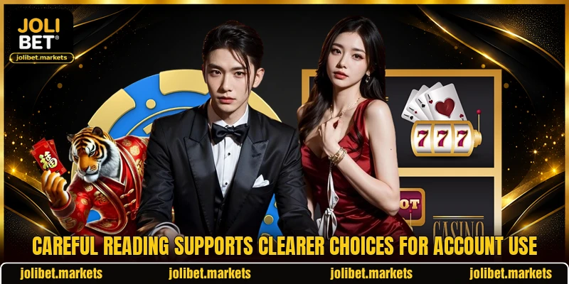 Careful reading supports clearer choices for account use Careful reading supports clearer choices for account use