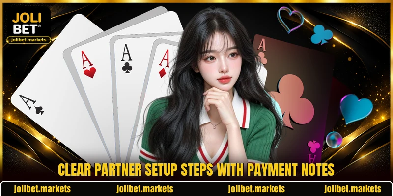 Clear partner setup steps with payment notes Clear partner setup steps with payment notes