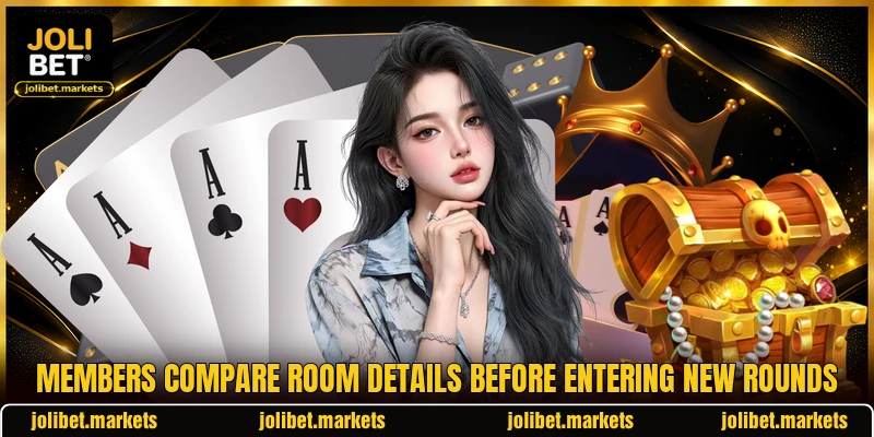 Members compare room details before entering new rounds Members compare room details before entering new rounds