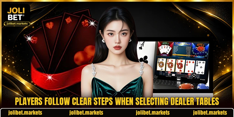 Players follow clear steps when selecting dealer tables Players follow clear steps when selecting dealer tables