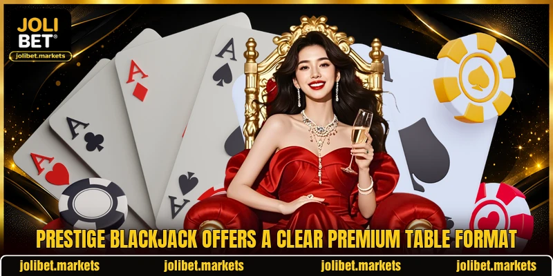 Prestige Blackjack offers a clear premium table format