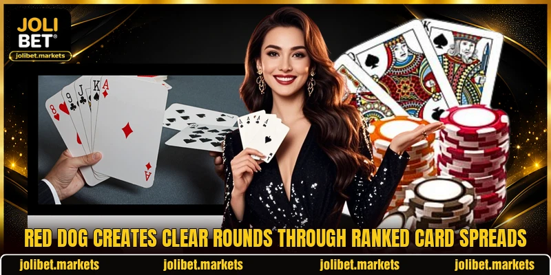 Red Dog creates clear rounds through ranked card spreads Red Dog creates clear rounds through ranked card spreads